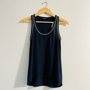 Banana Republic Sleeveless Blouse Extra Small Navy Blue Chic Business Casual Top